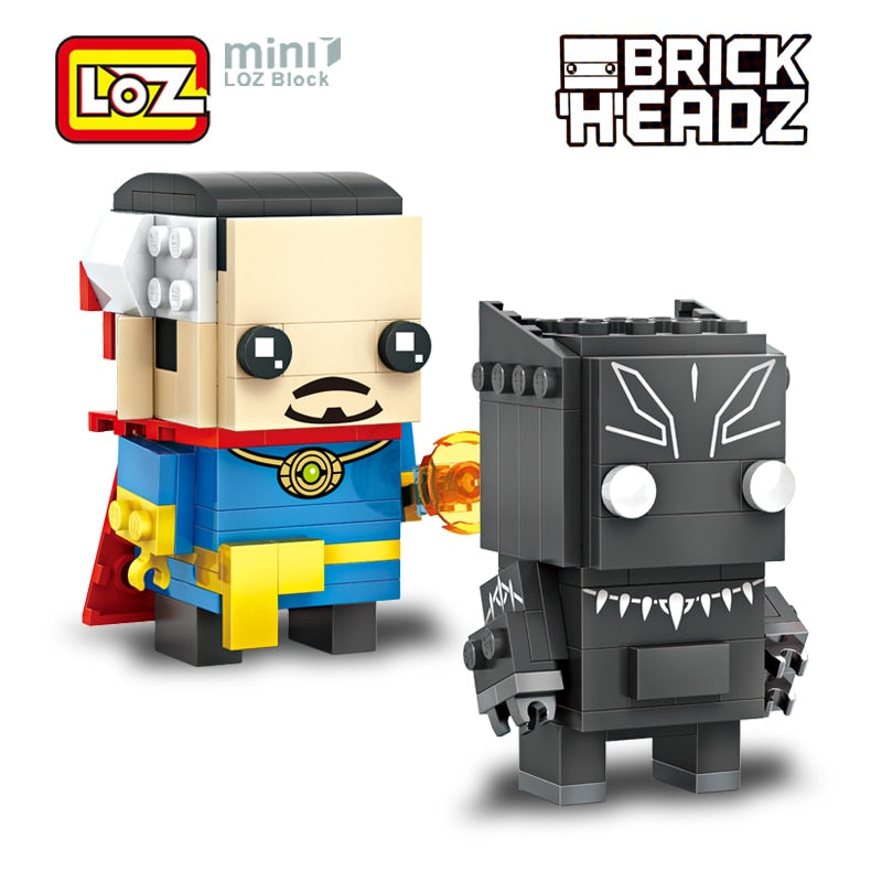 Loz Mini Building Blocks Brick Headz Super Hero Figures 2 pack