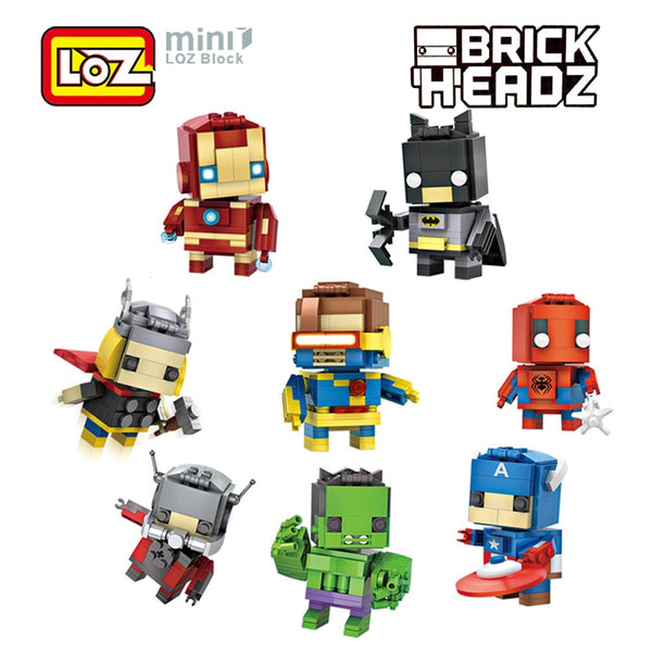 Loz Mini Building Blocks Brick Headz Super Hero Figures