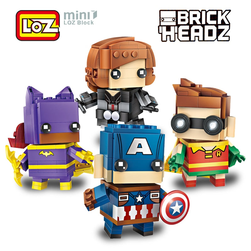 Loz Mini Building Blocks Brick Headz Super Hero Figures