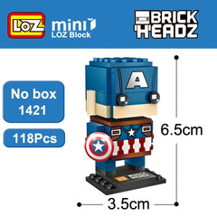 Loz Mini Building Blocks Brick Headz Super Hero Figures