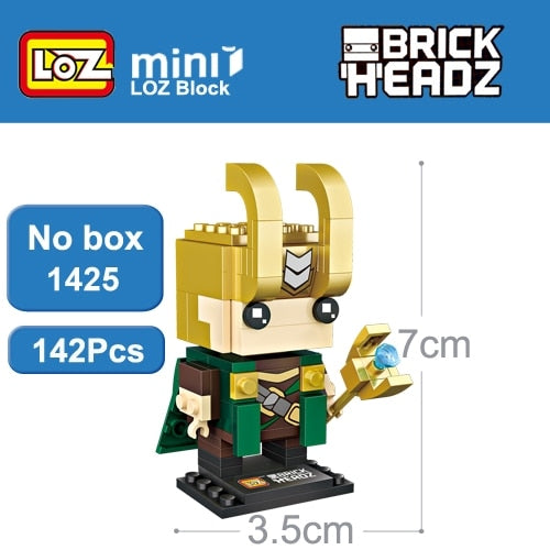 Loz Mini Building Blocks Brick Headz Super Hero Figures