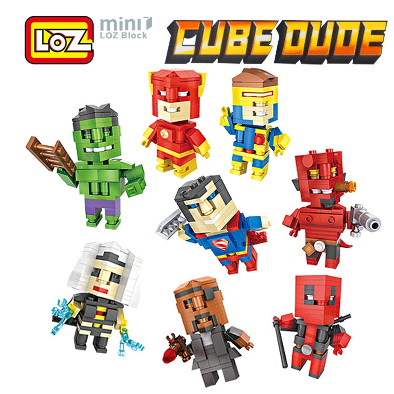 Loz Mini Building Blocks Cube Dude Super Hero Figures