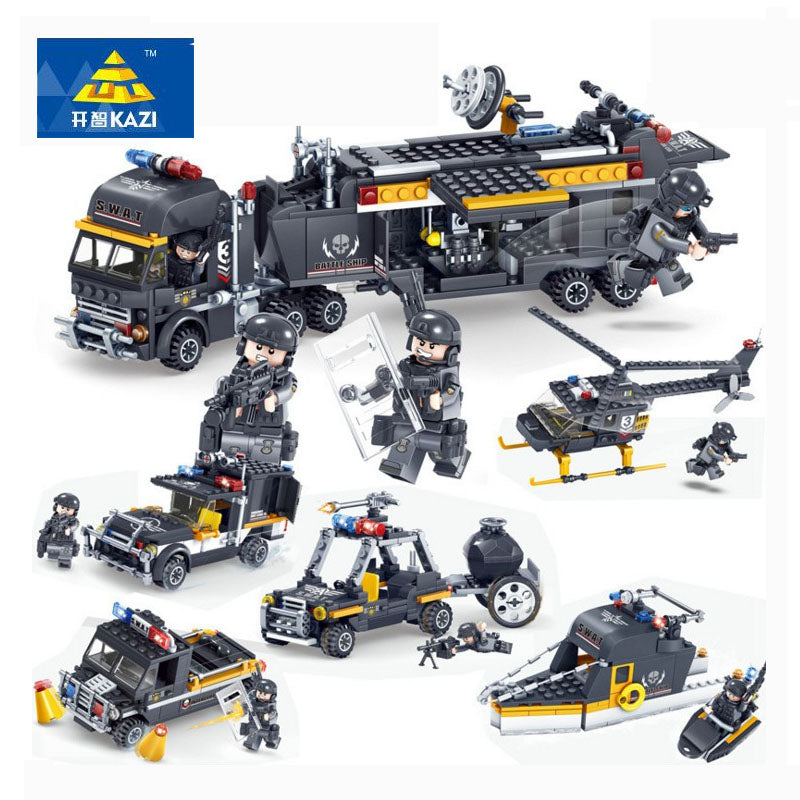 Kazi Building Blocks 5 in 1 SWAT Vehicles