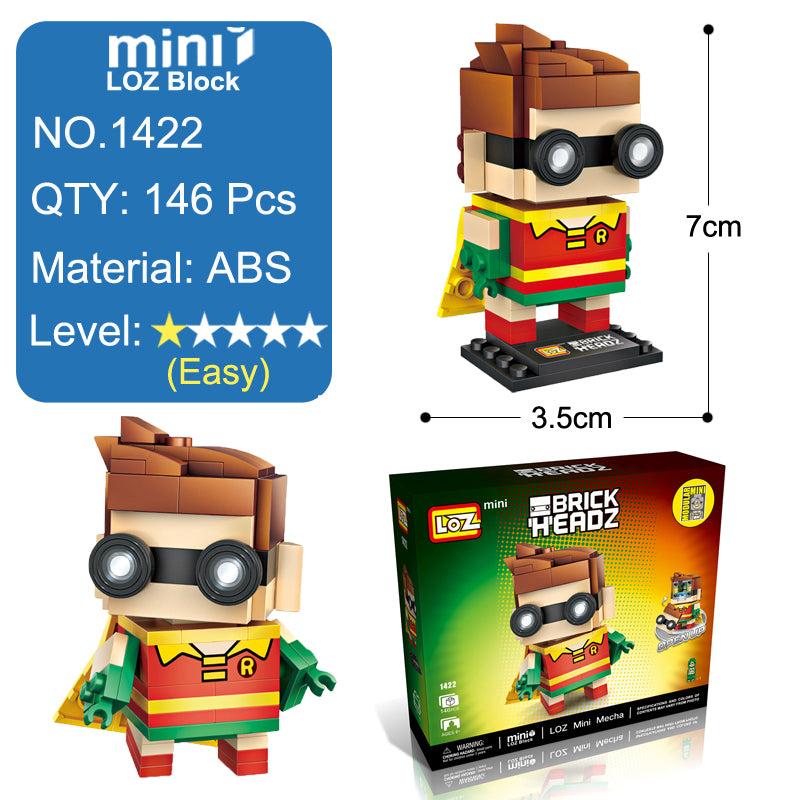 Loz Mini Building Blocks Brick Headz Super Hero Figures